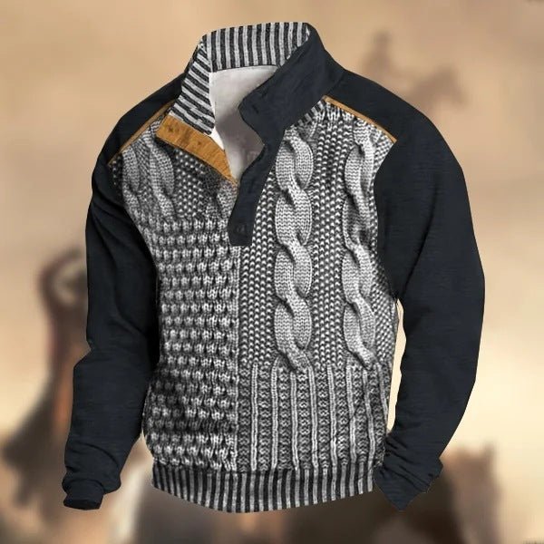 Fall Winter Men Printed Buckle Sweater by LUXE AHMAR – Available at LUXE AHMAR