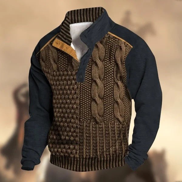 Fall Winter Men Printed Buckle Sweater by LUXE AHMAR – Available at LUXE AHMAR