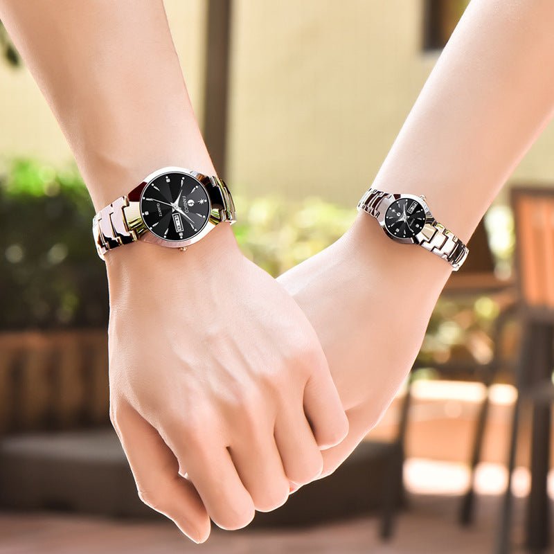 Fansico Fan Poem New Tungsten Mens Watch Dual Calendar Table 1192 Non Mechanical Watches by LUXE AHMAR – Available at LUXE AHMAR