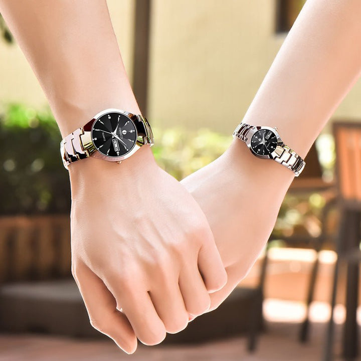 Fansico Fan Poem New Tungsten Mens Watch Dual Calendar Table 1192 Non Mechanical Watches by LUXE AHMAR – Available at LUXE AHMAR