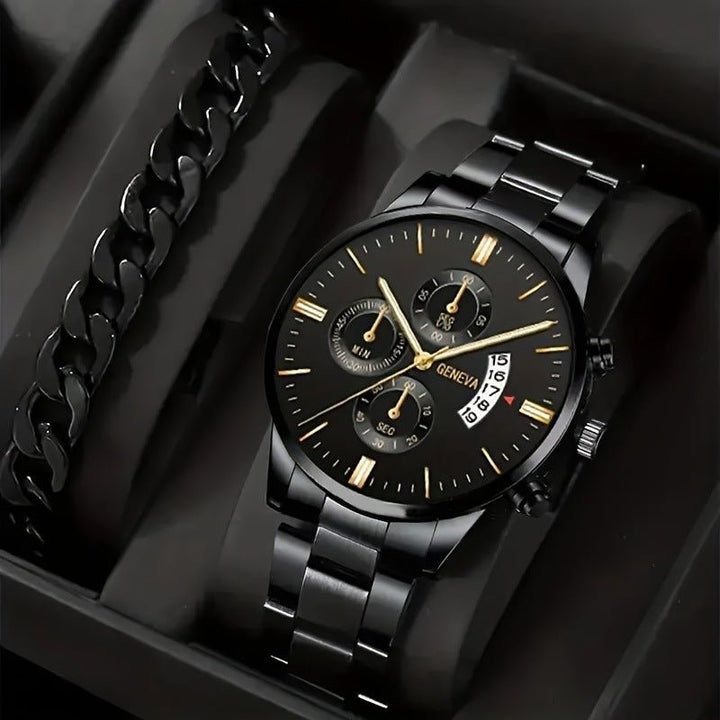 Fashion Business Geneva Calendar Watch by Luxe Ahmar – Available at LUXE AHMAR