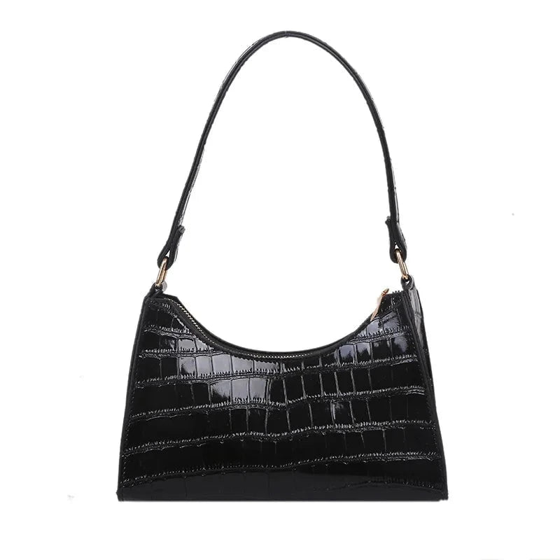 Fashion Exquisite Retro Crocodile Pattern Leather Tote – Women’s Casual Shoulder Bag with Chain Handle by Luxe Ahmar – Available at LUXE AHMAR