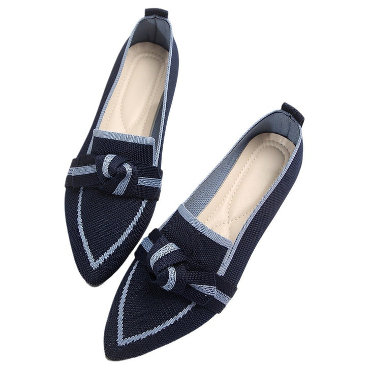 Fashion Pointed Toe Bow Flat Shoes For Women Lying Woven Slip - on Breathable Shoes Summer by LUXE AHMAR – Available at LUXE AHMAR