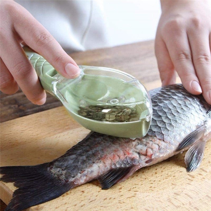 Fish Scale Remover with Cover – Quick Descaling Fish Scraper Knife with Lid | Easy - Clean Peeler for Kitchen Use by LUXE AHMAR – Available at LUXE AHMAR