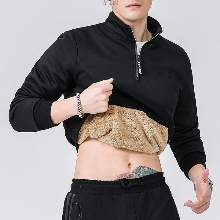 Fleece - lined Thick Round Neck Top by LUXE AHMAR – Available at LUXE AHMAR