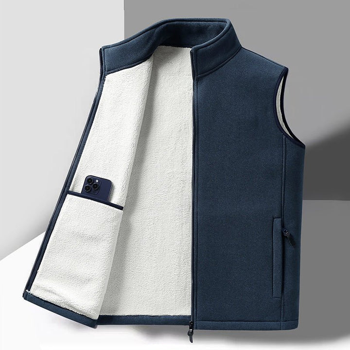 Fleece Sweater Polar Fleece Fleece - lined Thickened Vest Coat by LUXE AHMAR – Available at LUXE AHMAR