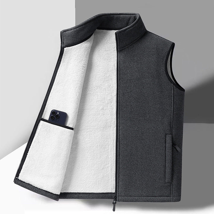 Fleece Sweater Polar Fleece Fleece - lined Thickened Vest Coat by LUXE AHMAR – Available at LUXE AHMAR
