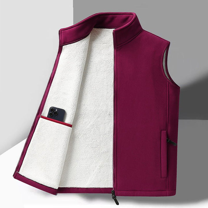Fleece Sweater Polar Fleece Fleece - lined Thickened Vest Coat by LUXE AHMAR – Available at LUXE AHMAR