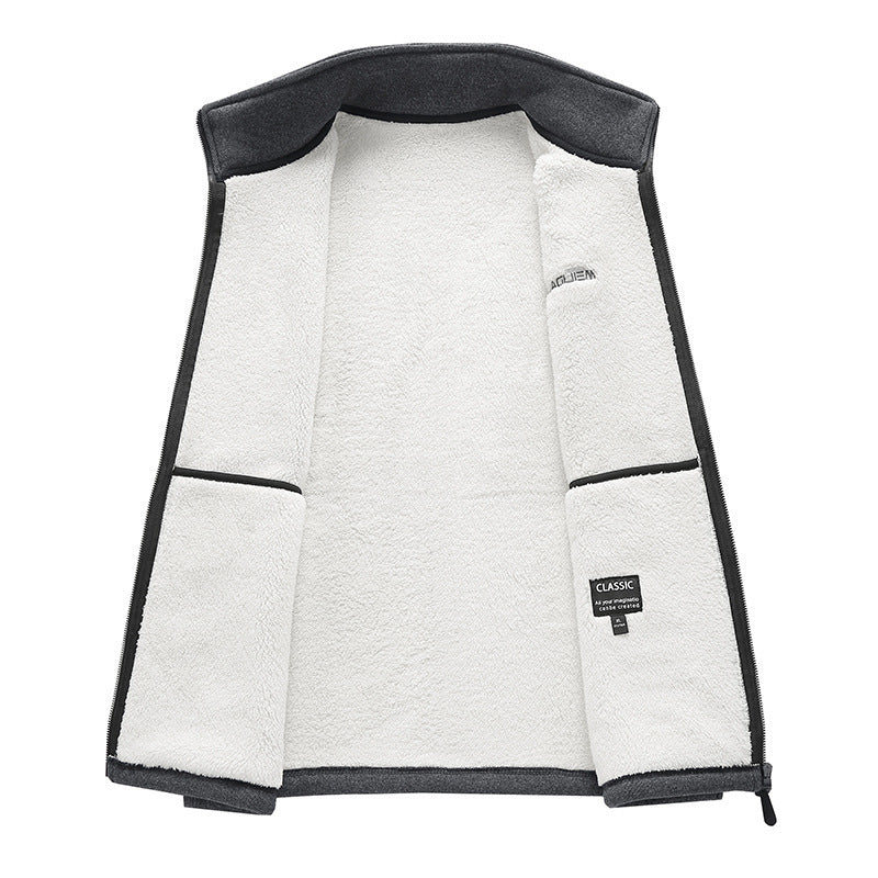 Fleece Sweater Polar Fleece Fleece - lined Thickened Vest Coat by LUXE AHMAR – Available at LUXE AHMAR
