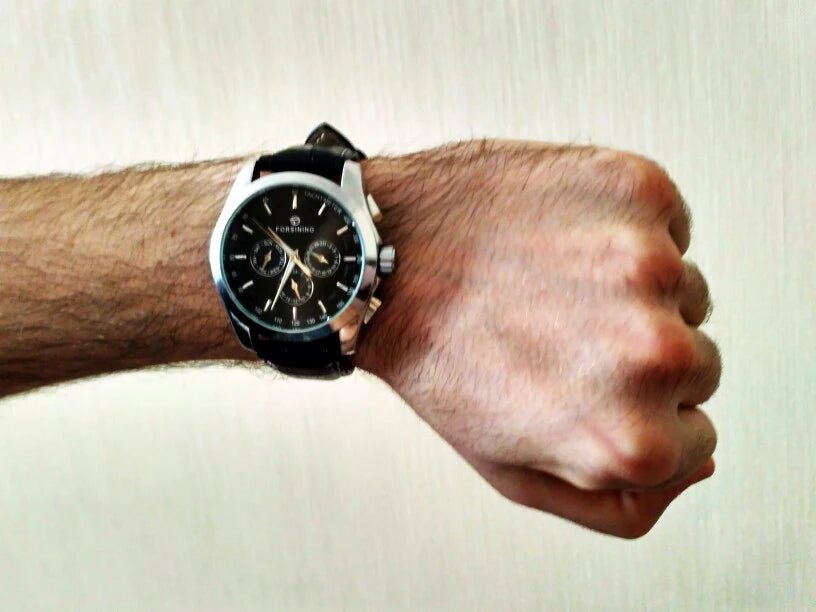 Forsining 2017 Retro Luxury Automatic Mechanical Watch for Men – Golden Design with Genuine Leather Strap & Multi - Dial Decoration by Luxe Ahmar – Available at LUXE AHMAR