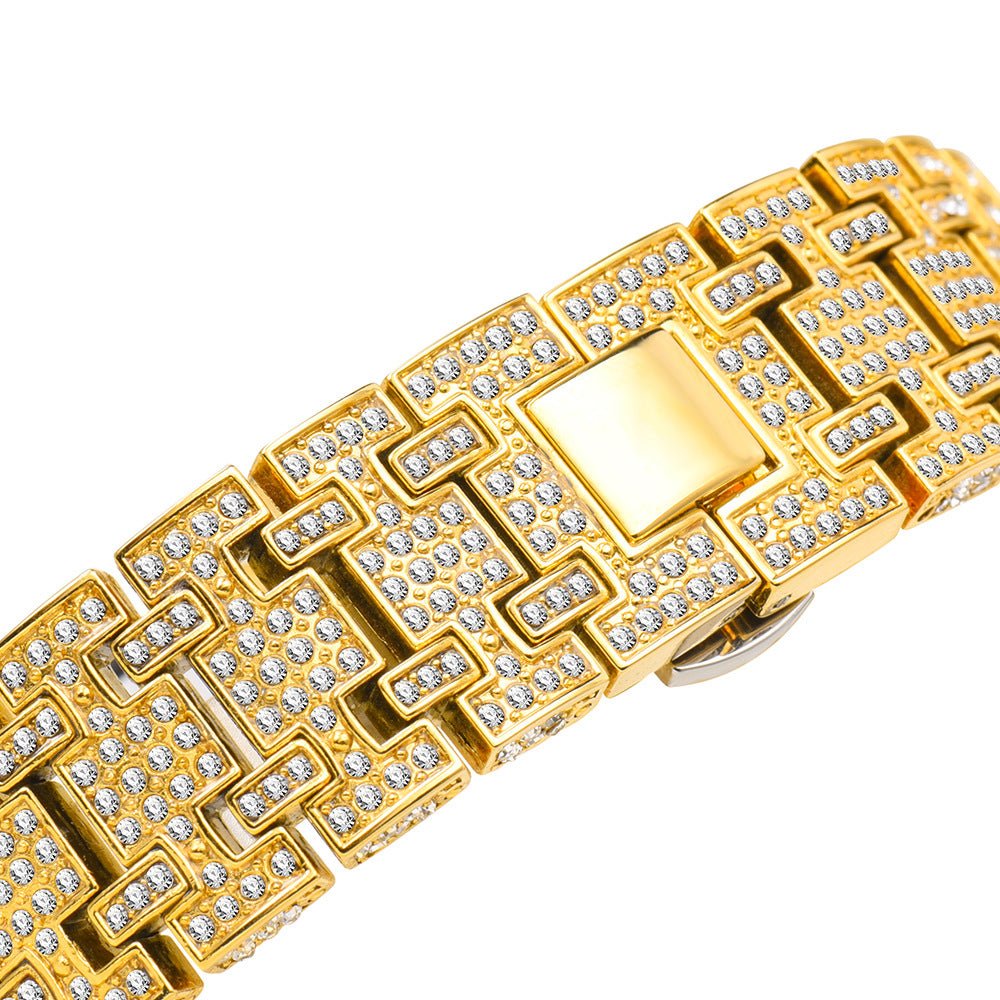 Full Diamond Three - eye Timing Sports Quartz Men's Watch by LUXE AHMAR – Available at LUXE AHMAR