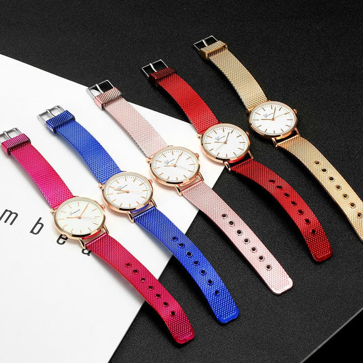 Geneva Watch Dial Plate Mesh Belt Female Minimalist Thin by LUXE AHMAR – Available at LUXE AHMAR