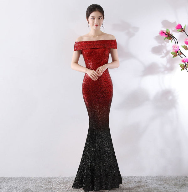 Glamorous Slim Fit Evening Dress – Elegant Long Birthday Party Gown for Women by LUXE AHMAR – Available at LUXE AHMAR