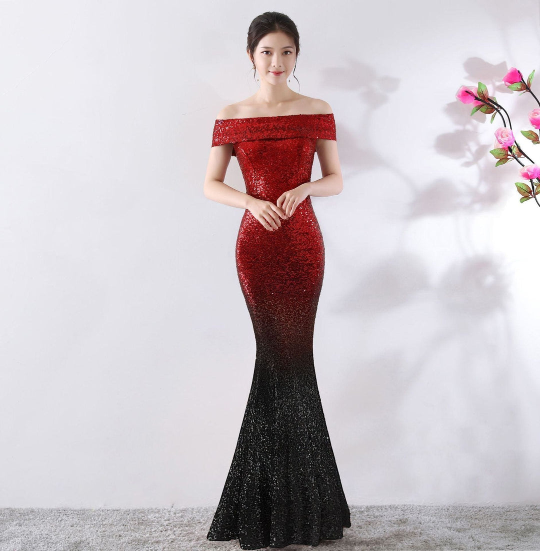 Glamorous Slim Fit Evening Dress – Elegant Long Birthday Party Gown for Women by LUXE AHMAR – Available at LUXE AHMAR
