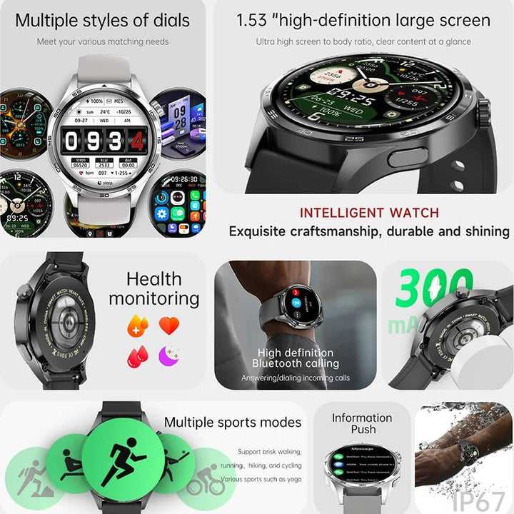 GT5 PRO Smart Watch Men Watch 5 Pro AMOLED HD Screen Bluetooth Call GPS Trajectory NFC Heart Rate Compass SmartWatches 2024 New by Luxe Ahmar – Available at LUXE AHMAR