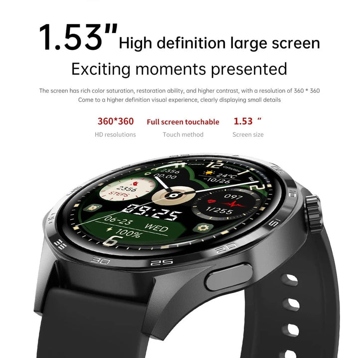 GT5 PRO Smart Watch Men Watch 5 Pro AMOLED HD Screen Bluetooth Call GPS Trajectory NFC Heart Rate Compass SmartWatches 2024 New by Luxe Ahmar – Available at LUXE AHMAR