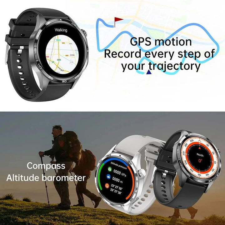 GT5 PRO Smart Watch Men Watch 5 Pro AMOLED HD Screen Bluetooth Call GPS Trajectory NFC Heart Rate Compass SmartWatches 2024 New by Luxe Ahmar – Available at LUXE AHMAR