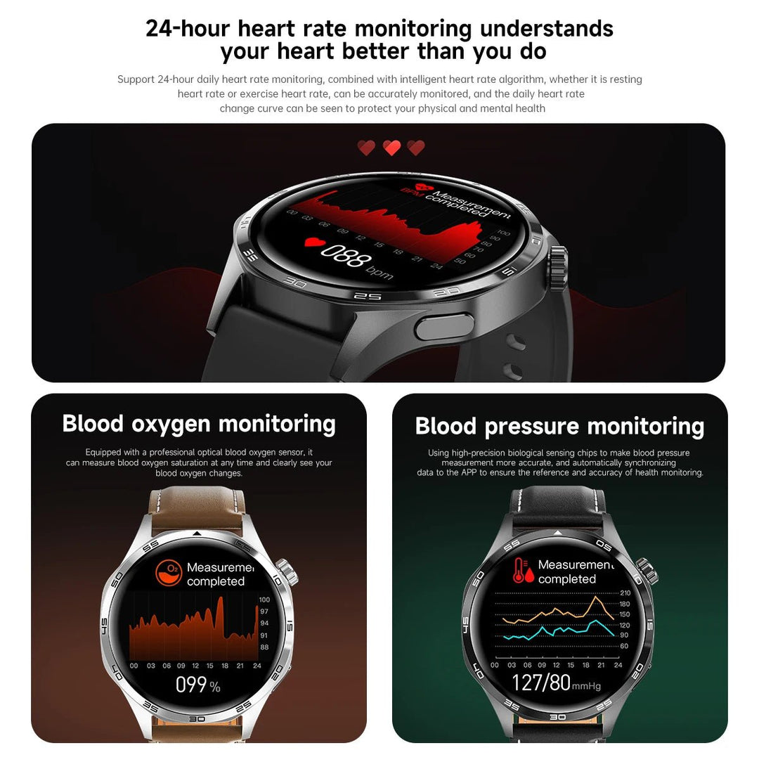 GT5 PRO Smart Watch Men Watch 5 Pro AMOLED HD Screen Bluetooth Call GPS Trajectory NFC Heart Rate Compass SmartWatches 2024 New by Luxe Ahmar – Available at LUXE AHMAR