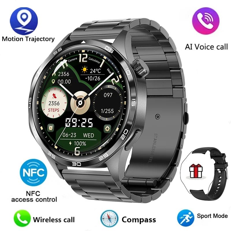 GT5 PRO Smart Watch Men Watch 5 Pro AMOLED HD Screen Bluetooth Call GPS Trajectory NFC Heart Rate Compass SmartWatches 2024 New by Luxe Ahmar – Available at LUXE AHMAR