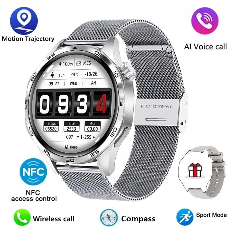 GT5 PRO Smart Watch Men Watch 5 Pro AMOLED HD Screen Bluetooth Call GPS Trajectory NFC Heart Rate Compass SmartWatches 2024 New by Luxe Ahmar – Available at LUXE AHMAR