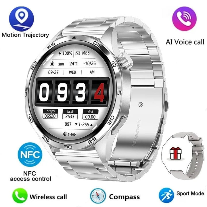GT5 PRO Smart Watch Men Watch 5 Pro AMOLED HD Screen Bluetooth Call GPS Trajectory NFC Heart Rate Compass SmartWatches 2024 New by Luxe Ahmar – Available at LUXE AHMAR