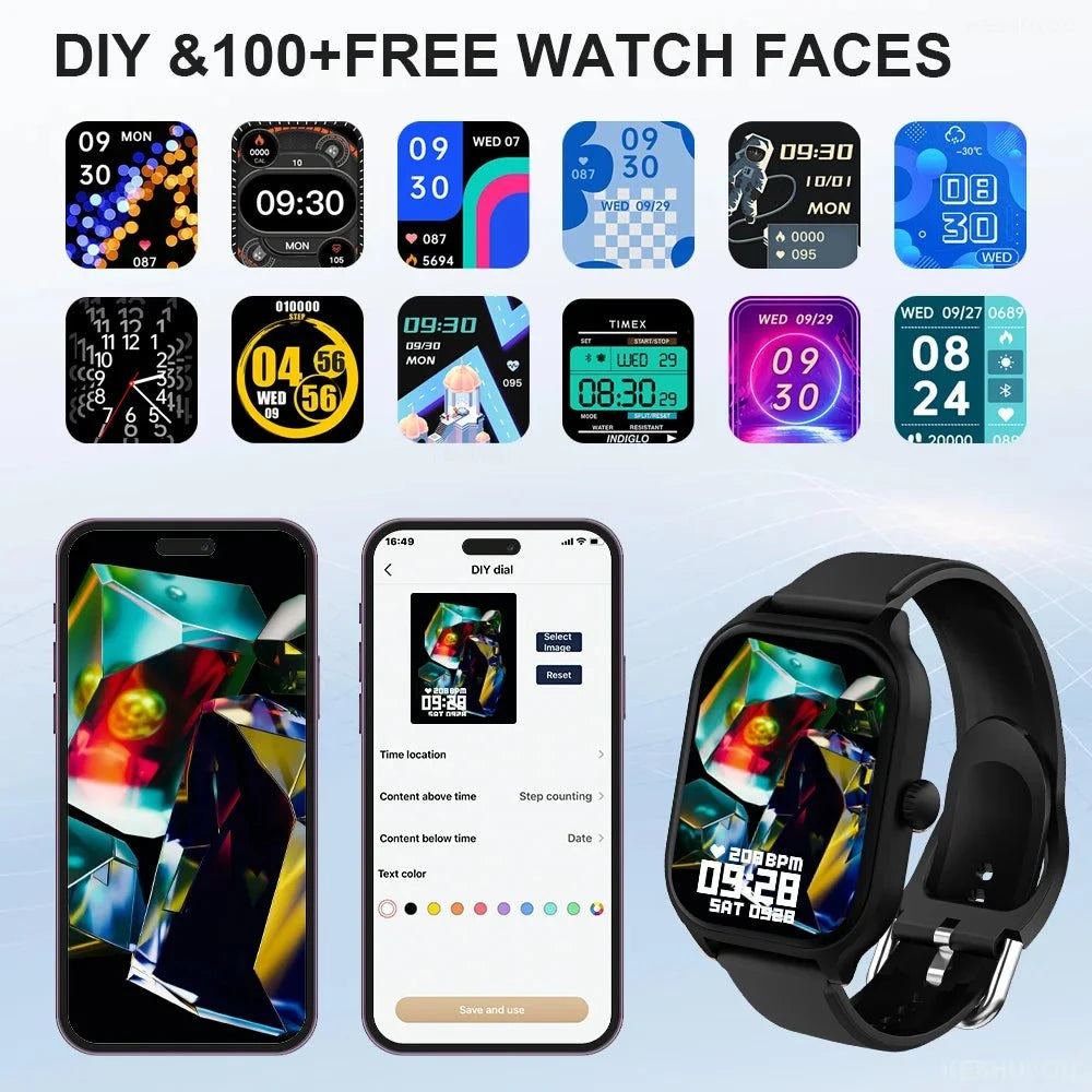 H9 2.01 - Inch HD Smartwatch with Bluetooth Call, Fitness Tracking, and DIY Dials for Men & Women by LUXE AHMAR – Available at LUXE AHMAR