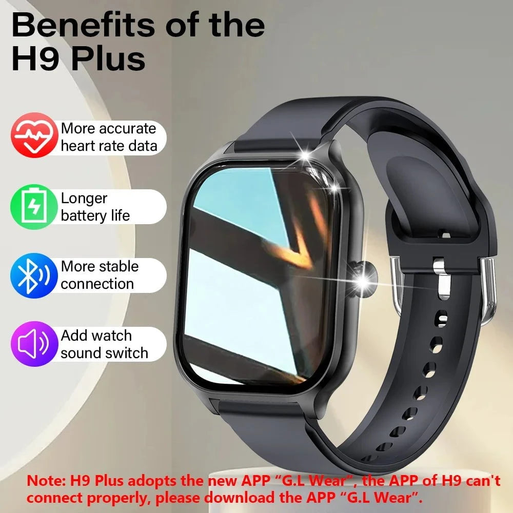 H9 2.01 - Inch HD Smartwatch with Bluetooth Call, Fitness Tracking, and DIY Dials for Men & Women by LUXE AHMAR – Available at LUXE AHMAR