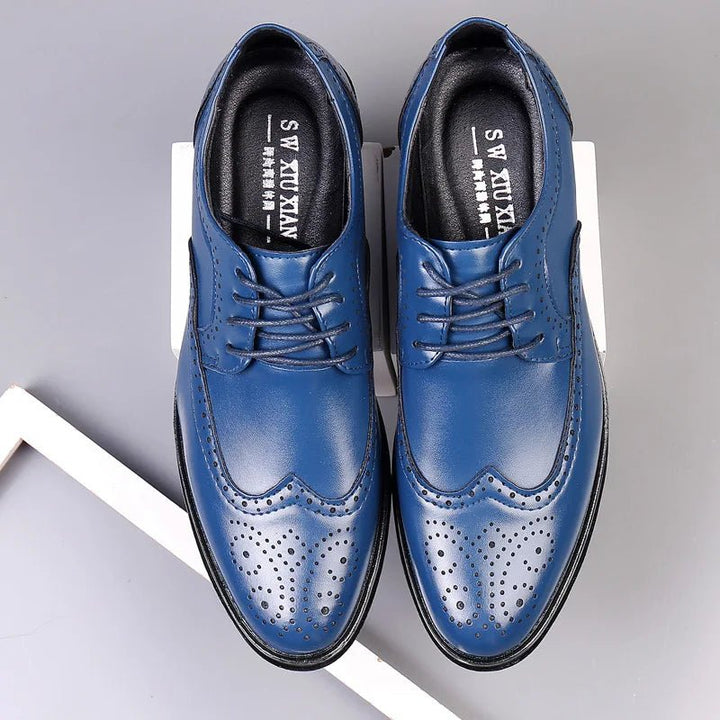 Handcrafted Men's Oxford Shoes – Genuine Calfskin Leather Brogue Dress Shoes for Business & Formal Wear by Luxe Ahmar – Available at LUXE AHMAR