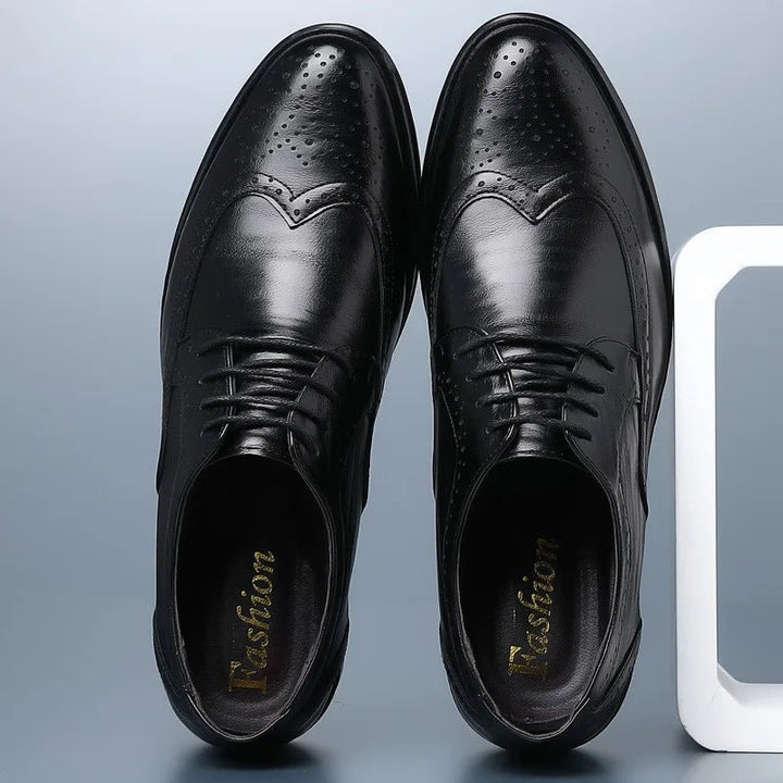 Handcrafted Men's Oxford Shoes – Genuine Calfskin Leather Brogue Dress Shoes for Business & Formal Wear by Luxe Ahmar – Available at LUXE AHMAR