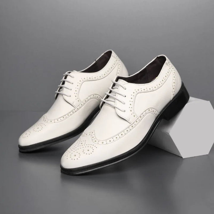 Handcrafted Men's Oxford Shoes – Genuine Calfskin Leather Brogue Dress Shoes for Business & Formal Wear by Luxe Ahmar – Available at LUXE AHMAR