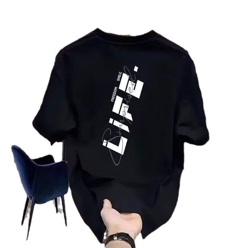 Heavy Fashion Brand Cotton Printed Men's Short Sleeve T-shirt – Cartoon Design, Comfortable and Stylish by LUXE AHMAR – Available at LUXE AHMAR