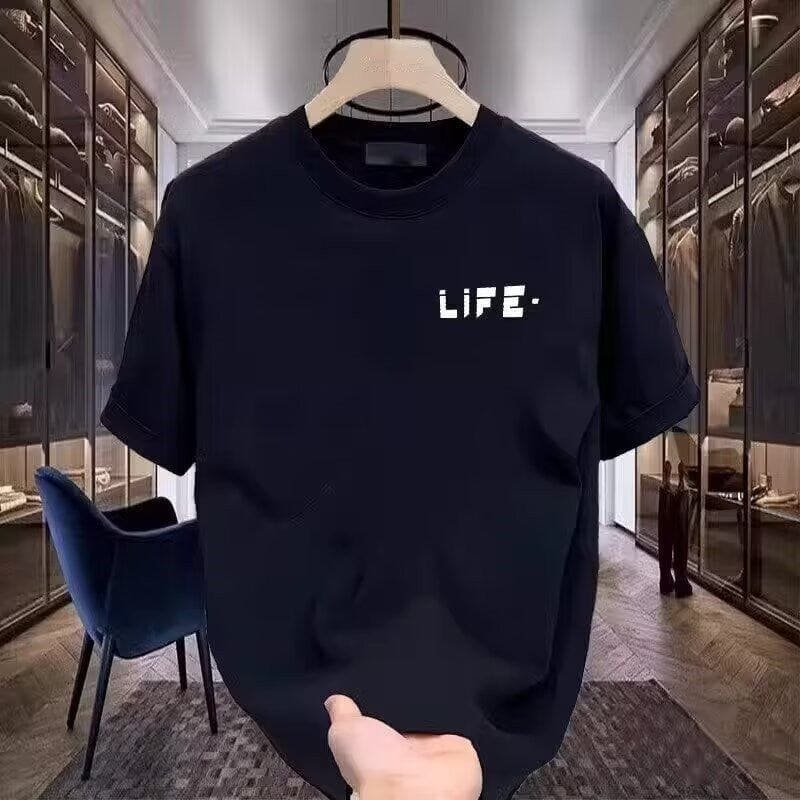 Heavy Fashion Brand Cotton Printed Men's Short Sleeve T-shirt – Cartoon Design, Comfortable and Stylish by LUXE AHMAR – Available at LUXE AHMAR