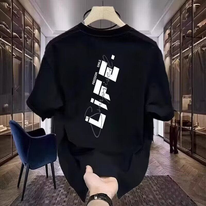 Heavy Fashion Brand Cotton Printed Men's Short Sleeve T-shirt – Cartoon Design, Comfortable and Stylish by LUXE AHMAR – Available at LUXE AHMAR