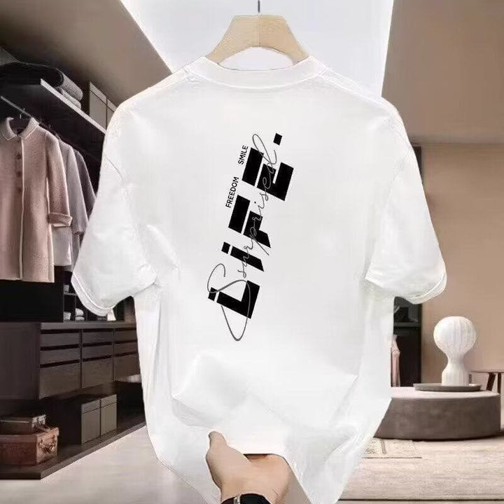 Heavy Fashion Brand Cotton Printed Men's Short Sleeve T-shirt – Cartoon Design, Comfortable and Stylish by LUXE AHMAR – Available at LUXE AHMAR