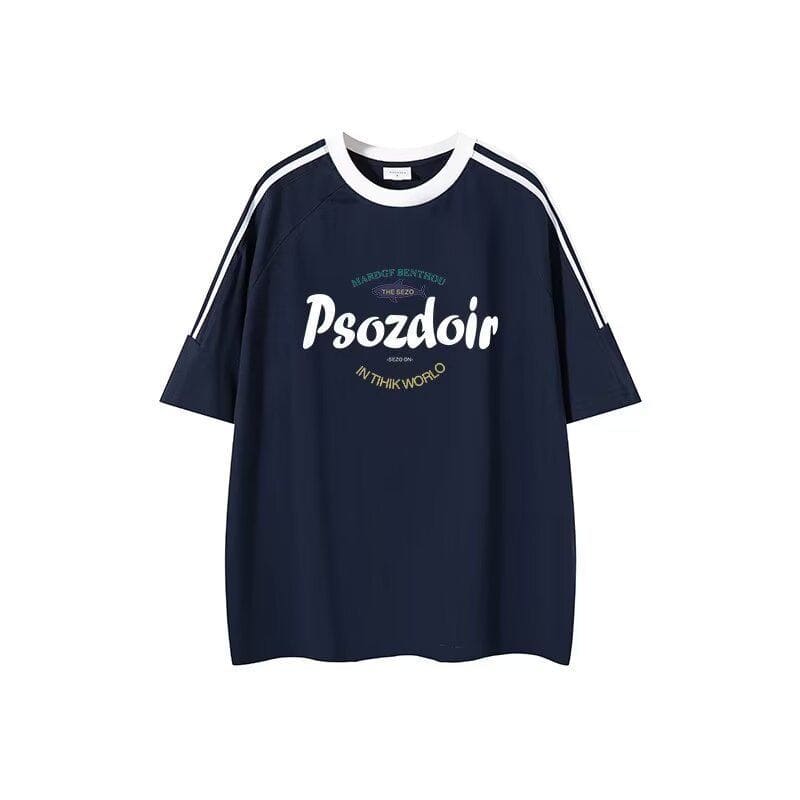 Hip Hop Contrast Stripe Pullover – Teen Streetwear Top with Three - Bar Design by LUXE AHMAR – Available at LUXE AHMAR