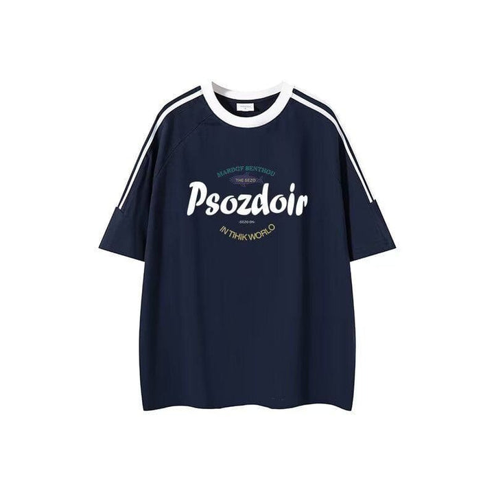 Hip Hop Contrast Stripe Pullover – Teen Streetwear Top with Three - Bar Design by LUXE AHMAR – Available at LUXE AHMAR