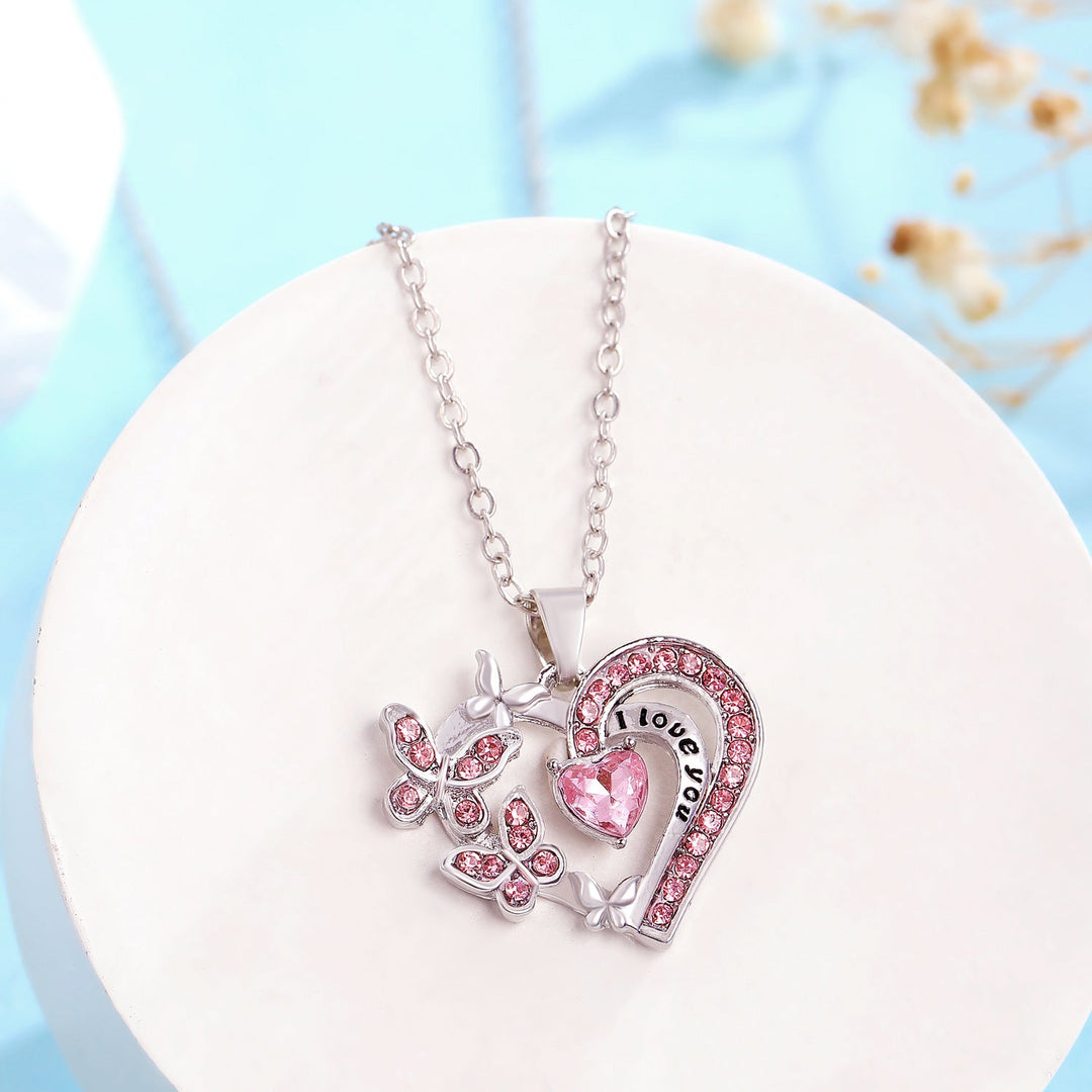 Ins Butterfly Love Necklace With Rhinestones Fashion Personality Hollow Heart - shaped Clavicle Chain Pendant Necklace For Valentine's Day by LUXE AHMAR – Available at LUXE AHMAR