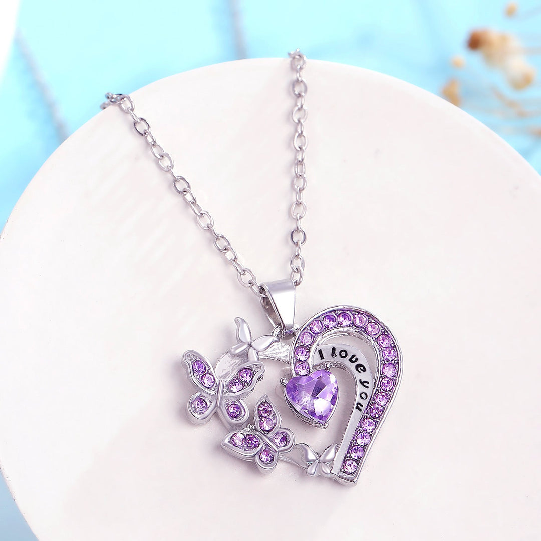 Ins Butterfly Love Necklace With Rhinestones Fashion Personality Hollow Heart - shaped Clavicle Chain Pendant Necklace For Valentine's Day by LUXE AHMAR – Available at LUXE AHMAR