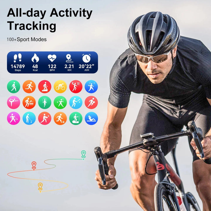 Karchilor 2025 Smart Watch 2.01" Curved Screen Bluetooth Call IP68 Waterproof Fitness Tracker for Men by Luxe Ahmar – Available at LUXE AHMAR