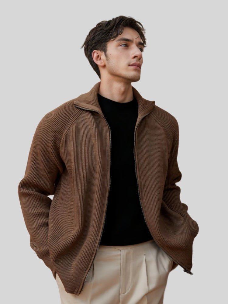 Knitted Zipper Coat Thickened Warm by LUXE AHMAR – Available at LUXE AHMAR