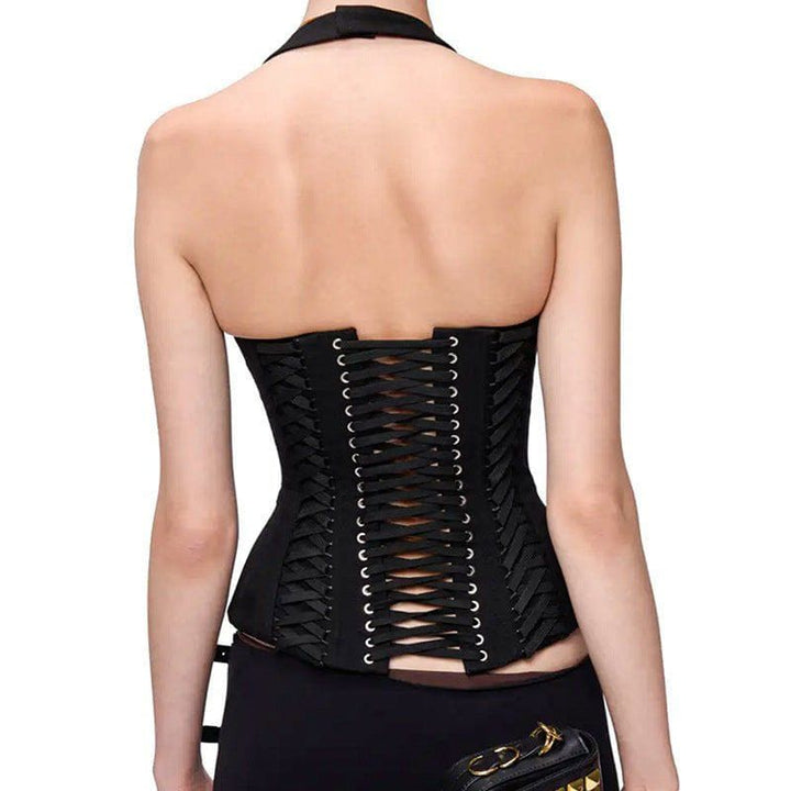 Lace - up Halter Crop Top – Sexy Hot Girl Style Backless Vest with Chest Pad by LUXE AHMAR – Available at LUXE AHMAR