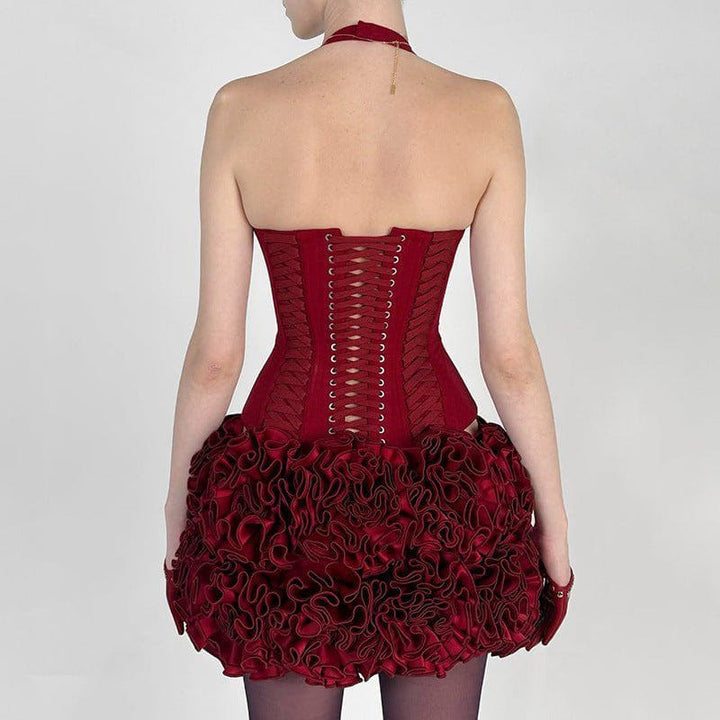 Lace - up Halter Crop Top – Sexy Hot Girl Style Backless Vest with Chest Pad by LUXE AHMAR – Available at LUXE AHMAR