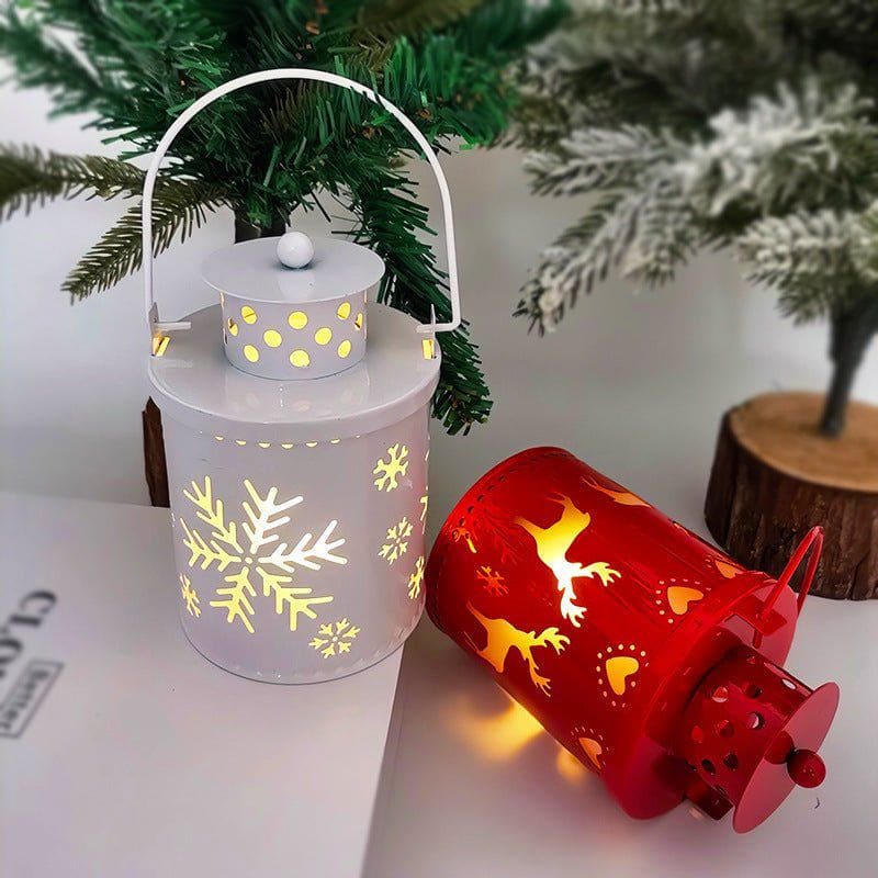 LED Christmas Candle Lantern – Nordic Style Electronic Wind Light, Festive Holiday Decor for Mantel, Table & Home Display by LUXE AHMAR – Available at LUXE AHMAR