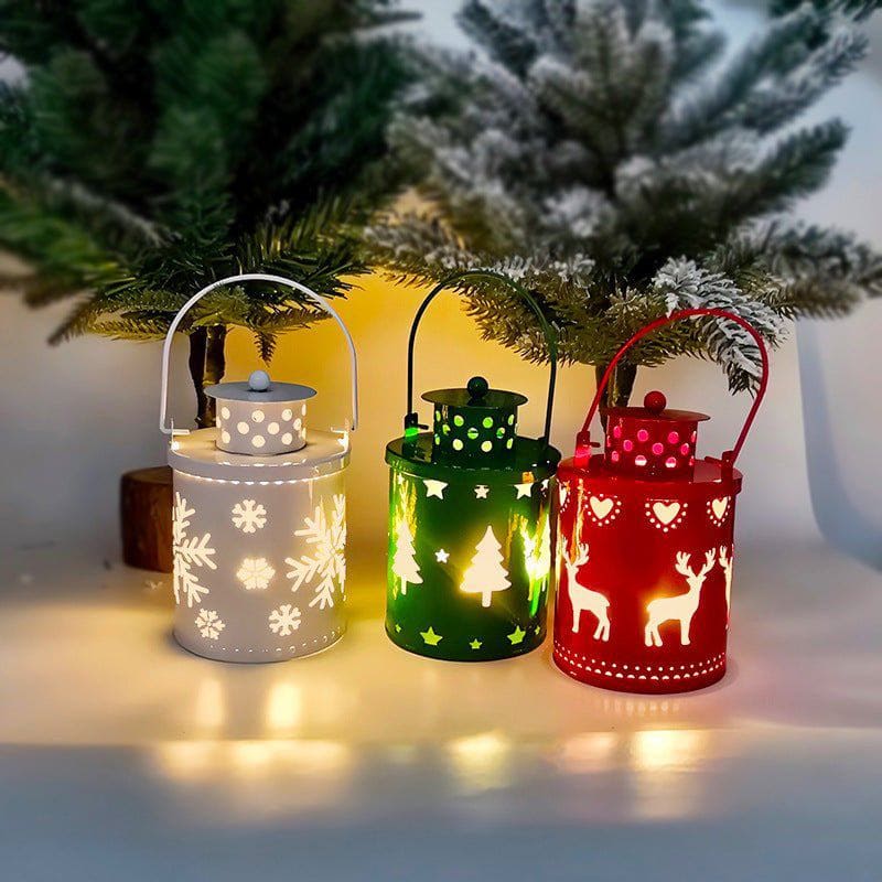 LED Christmas Candle Lantern – Nordic Style Electronic Wind Light, Festive Holiday Decor for Mantel, Table & Home Display by LUXE AHMAR – Available at LUXE AHMAR