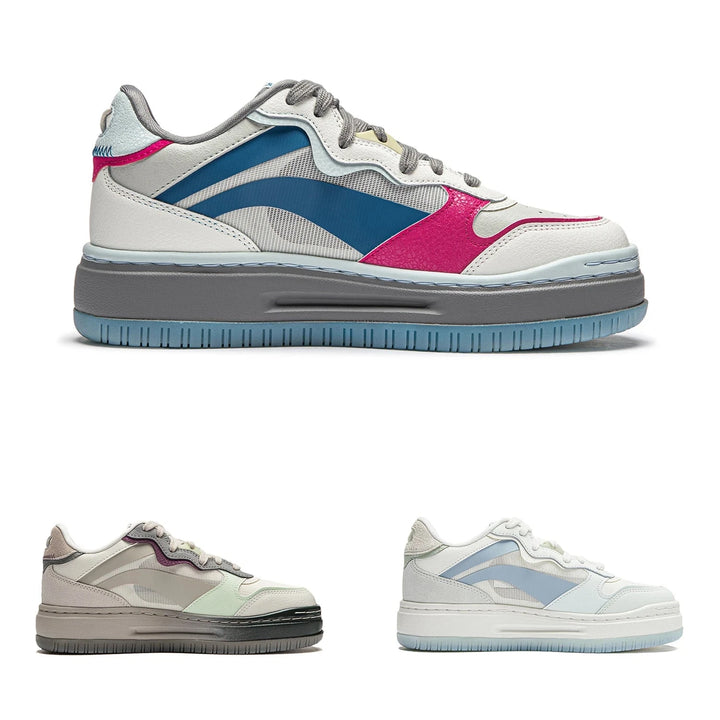 Li - Ning FUTURE C1 Women's Lifestyle Sneakers – Dual Cushion, Retro Classic, Soft Comfortable Thick Sole Shoes by Luxe Ahmar – Available at LUXE AHMAR