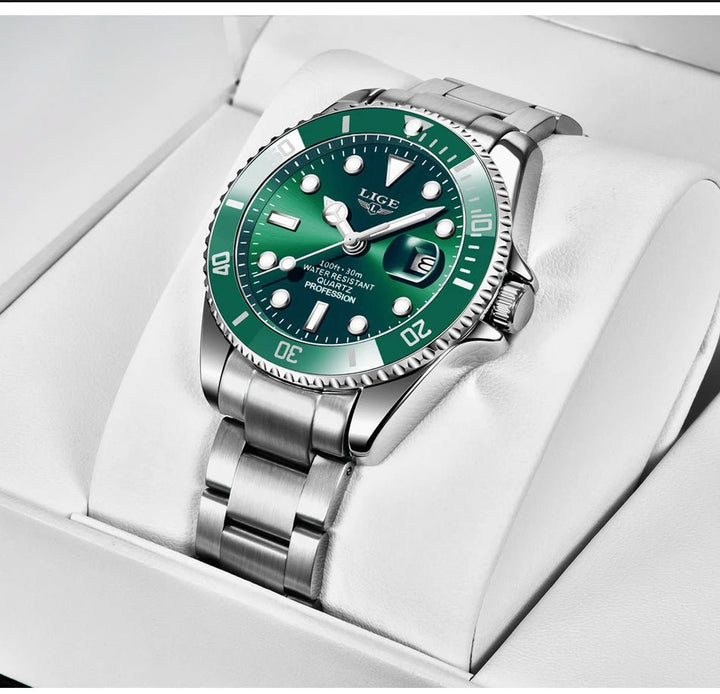 LIGE Luxury Men's Diver Watch - 30ATM Waterproof Quartz Wristwatch with Date Function | Stylish & Durable Sport Watch by Luxe Ahmar – Available at LUXE AHMAR