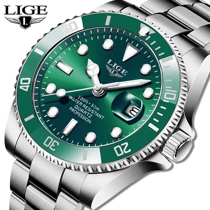 LIGE Luxury Men's Diver Watch - 30ATM Waterproof Quartz Wristwatch with Date Function | Stylish & Durable Sport Watch by Luxe Ahmar – Available at LUXE AHMAR
