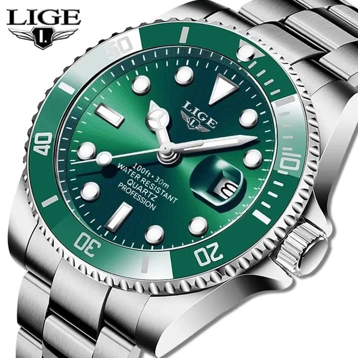 LIGE Luxury Men's Diver Watch - 30ATM Waterproof Quartz Wristwatch with Date Function | Stylish & Durable Sport Watch by Luxe Ahmar – Available at LUXE AHMAR