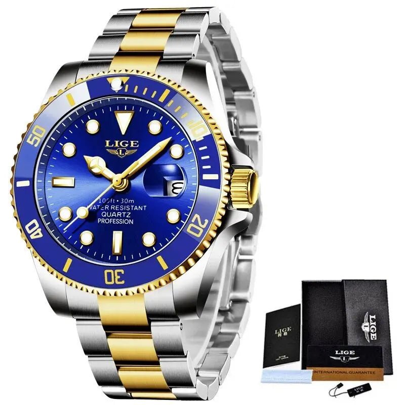 LIGE Luxury Men's Diver Watch - 30ATM Waterproof Quartz Wristwatch with Date Function | Stylish & Durable Sport Watch by Luxe Ahmar – Available at LUXE AHMAR