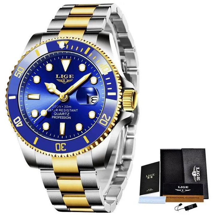 LIGE Luxury Men's Diver Watch - 30ATM Waterproof Quartz Wristwatch with Date Function | Stylish & Durable Sport Watch by Luxe Ahmar – Available at LUXE AHMAR